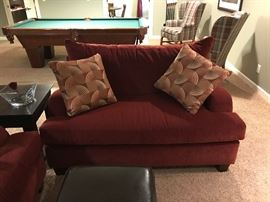 Quality couch and black leather stool