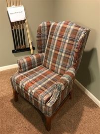 Plaid high back chair