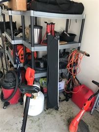 Lawn equipment; shop vac; propane tank