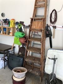 Ladders and garden tools