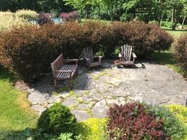 3 wooden lawn chairs