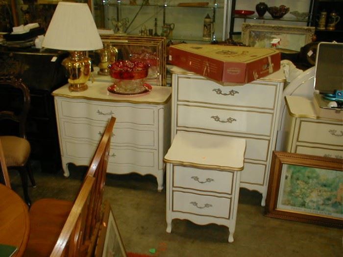 Bedroom set 1/2 off or by the piece.  $167.50 for all four pieces and mirror on Tuesday