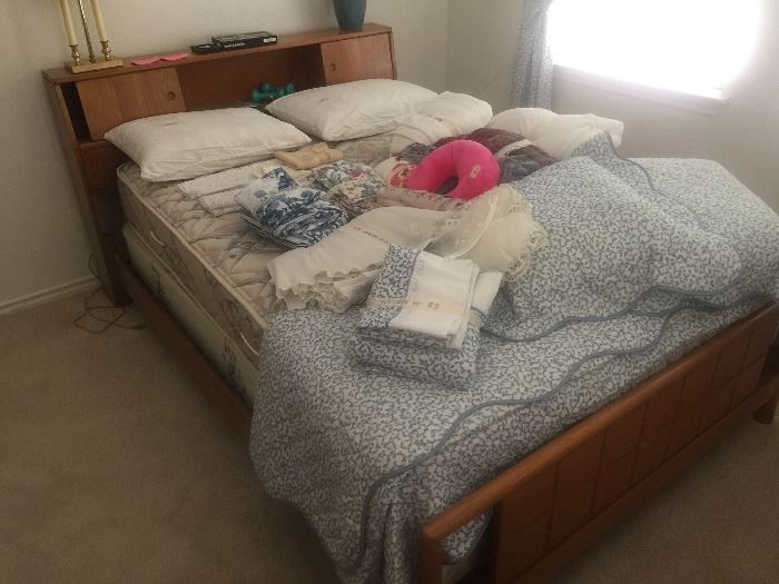 Full size mattress and bedding.
