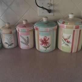 Sango Garden Cafe Canisters with Lids 