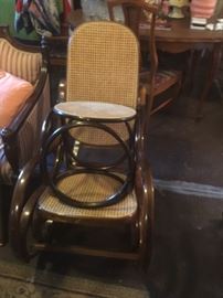 Wicker Rocker with Ottoman (Chair Seat needs some repair)