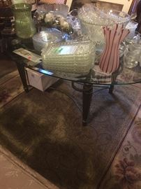 Wrought Iron Coffee Table with Glass Top