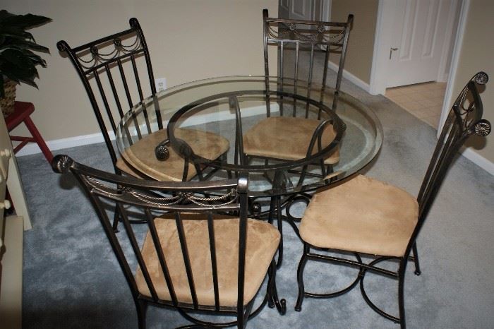 Wrought iron dinette table and chairs