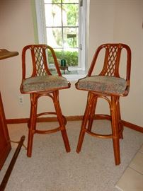 Pair of matching swivel bar stools