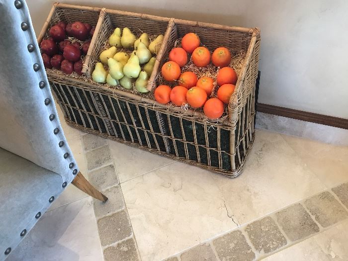 Faux fruit, basket not being sold.