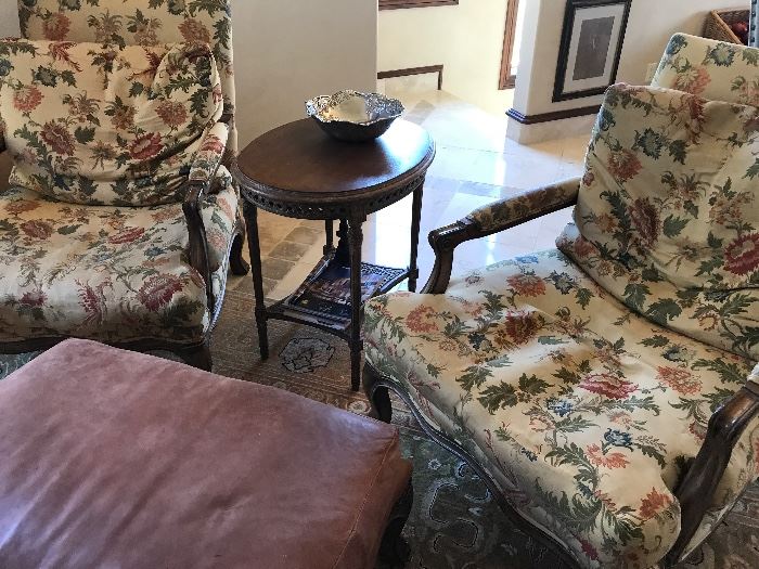2 occasional chairs, table & ottoman not for sale, sorry