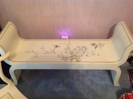 Ivory Oriental Bench.  Excellent Condition!