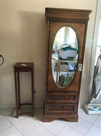 #3 Armoire w mirror and 2 drawers 22x16x68 $175
#15 square fern stand 12x36 $75 