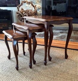 Vintage French Parquet Nesting Tables