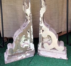 Set of Tall Painted Salvaged Corbels