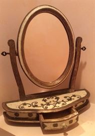 Vintage Florentine Dressing Vanity Mirror with Drawer
