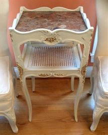 Antique French marble top side table