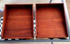 Pair Mid Century Danish Modern Jens Risom Design Inc Desk Paper Organizers - 1960s
