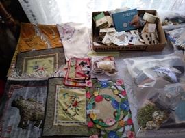 Antique buttons , brocades, oriental textiles