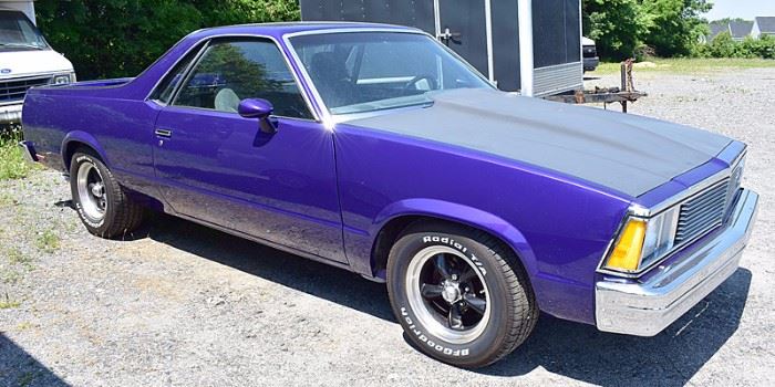 At 8PM: 1981 Chevy El Camino: 5-Speed V-8 Engine; Dual Exhaust; New Tires & Wheels; Extensive Restoration. VIN: 1GCCW80K4BD448541