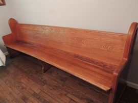 Local antique oak church pew