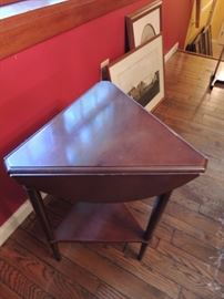 triangle drop leaf side table
