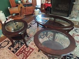 coffee table with two matching side tables