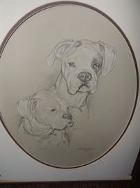 pastel of dogs