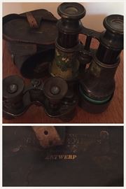 Antique French and Belgian binoculars