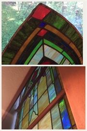 Beautiful old stained glass church window - TALL!