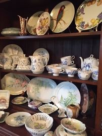 Large collection of hand-painted porcelain