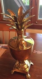 Vintage brass pineapple urn.