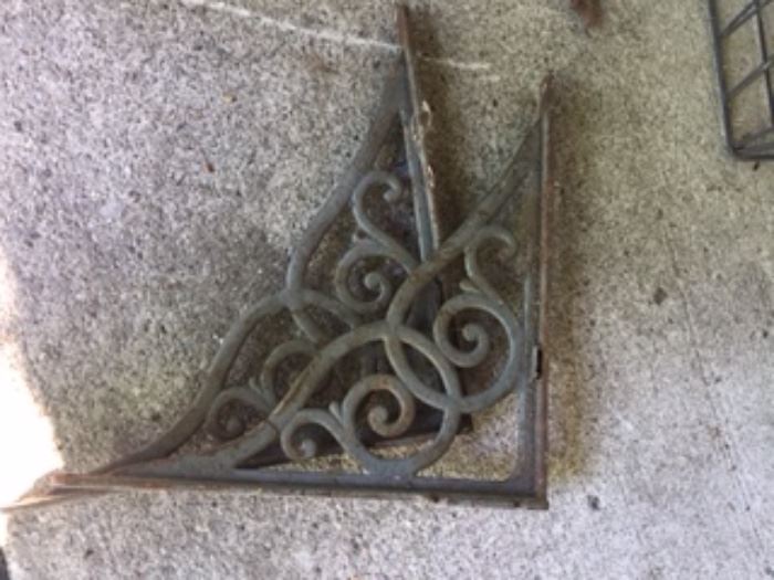 Antique cast iron shelf brackets