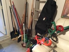 Outdoor items in garage