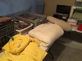 CDS and tapes along with robe & afghan