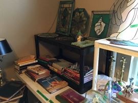 Stained glass pieces & books
