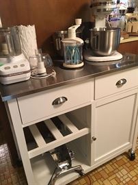 Rolling Kitchen Cart w/Stainless Top