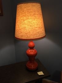 Mid Century orange lamp