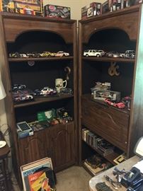 Nascar, all marked down, book shelves, albums 