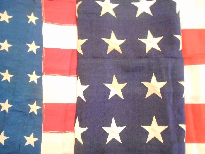 2 VINTAGE AMERICAN FLAGS