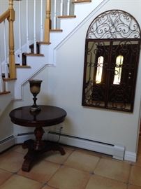 Round Table, Lamp, Decorative Mirror