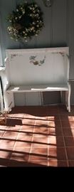 High back bench hand painted