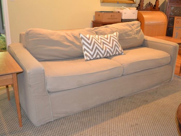 Crate & Barrel sofa with slipcover