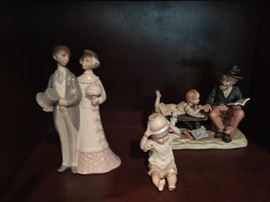 Lladro and Paul Sebastian ceramic figurines