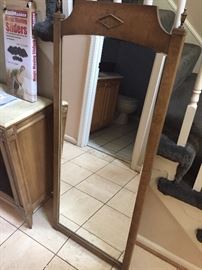 Vintage mirror and credenza