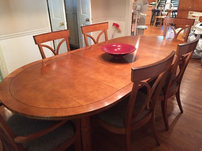 Hickory White Dining Table and 6 chairs.  Genesis Collection.