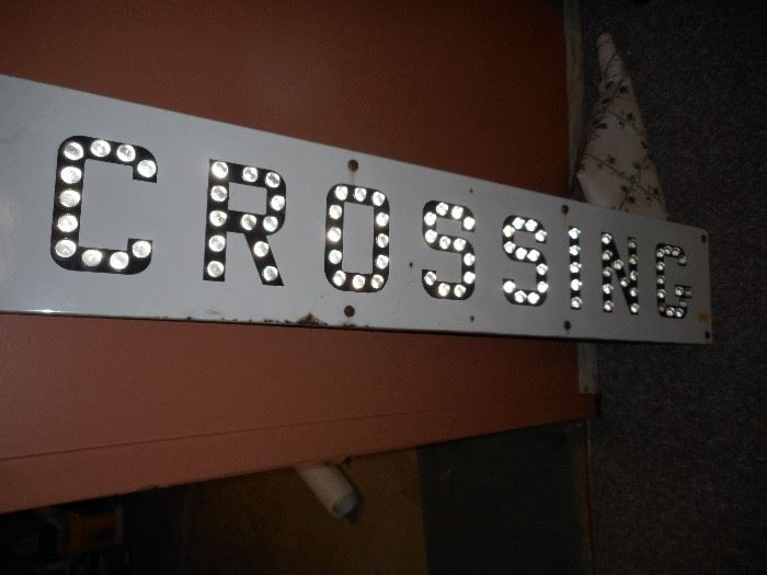 Glass marble "Crossing" sign, vintage