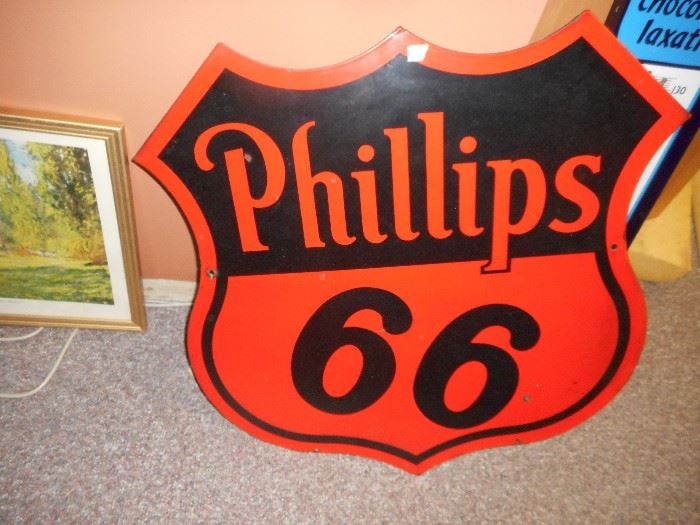 two sided porcelain Phillips 66 sign