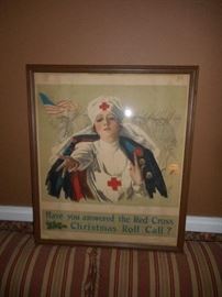 Vintage WWI Red Cross poster