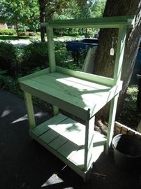Potting bench or patio/deck serving piece