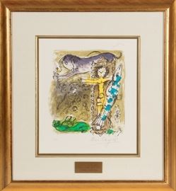 Marc Chagall (French/Russian, 1887-1985) "Christ In the Clock"